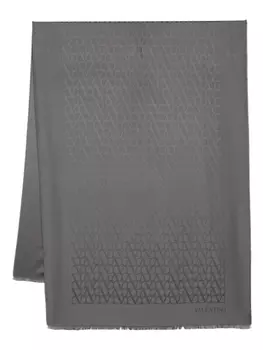 Valentino Garavani жаккардовый шарф с узором Toile Iconographe, серый