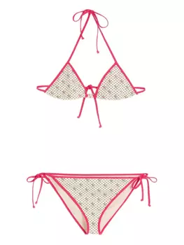 Valentino Garavani ЖЕЛАТИННЫЙ ПРИНТ ЛАЙКРА БИКИНИ С ГОРОШКОМ, розовый