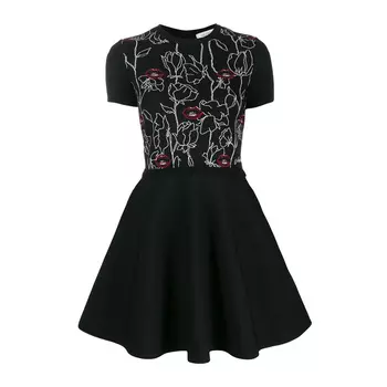 Valentino Платье с короткими рукавами женское черное