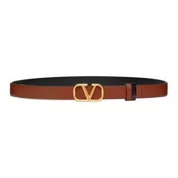 Valentino Ремень женский из коровьей кожи коричневого цвета, 2 см