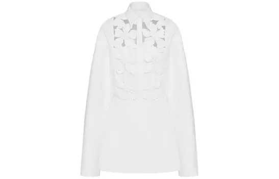 Valentino SS24 Женское платье с длинными рукавами, белое