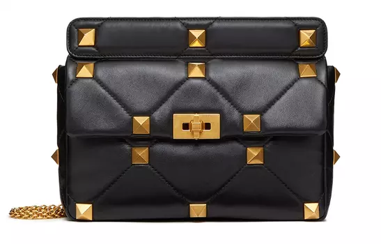 Valentino Женские сумки через плечо ROMAN STUD из овечьей кожи наппа, черные