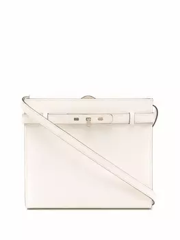 Valextra сумка на плечо с металлической застежкой, нейтральный цвет