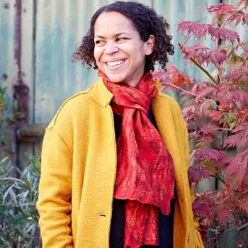 Валяный шелковый шарф Paper High, красный