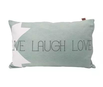 Van Baal Textiles Live Laugh Love Подушка 30 x 50 см, бирюзовый, 82083.3050.20 Van Baal Textilien