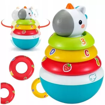 Ванька Встанка Баланс Сенсорная Образовательная Пирамида Единорог Красочный Inna marka