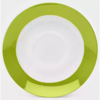Van Well блюдце «Vario», (набор, 6 предметов, 6 блюдец 14,5см), фарфор, можно мыть в посудомоечной машине и использовать в микроволновой печи, 14,5см, зеленый/белый