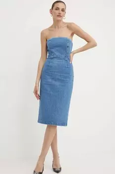 VANDA джинсовое платье Bardot, синий