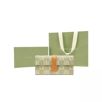 VANESSA HOGAN Клатч-кошелек с зажимом из коровьей кожи унисекс, зеленый/серый/коричневый/светло-зеленый/светло-коричневый