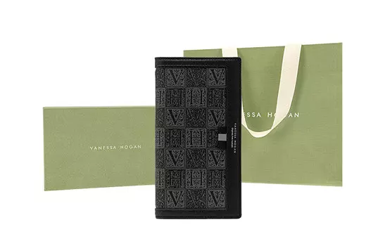 Vanessa Hogan Мужской кошелек с монограммой, Черный