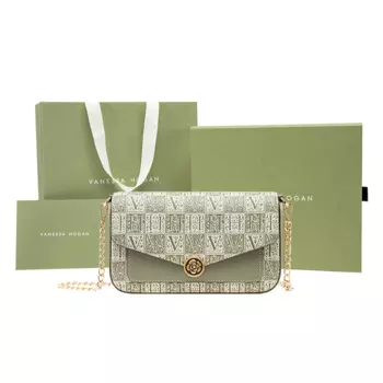 VANESSA HOGAN Сумка-цепочка из коровьей кожи, сумка через плечо, маленькая, женская, зеленая