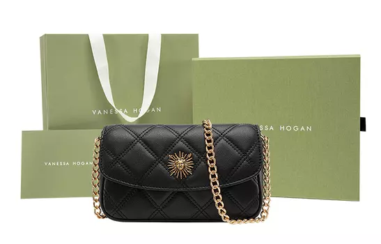 Vanessa Hogan Женская сумка через плечо серии Helios, Панельная сумка Гортензия + коричневая