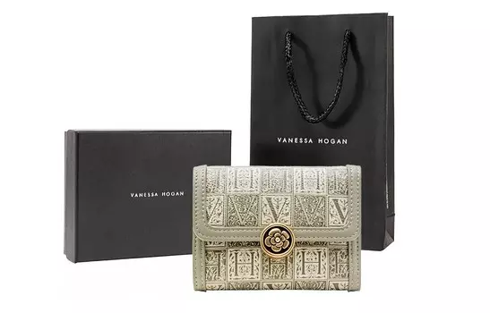 Vanessa Hogan Женский кошелек с монограммой, Бежевый