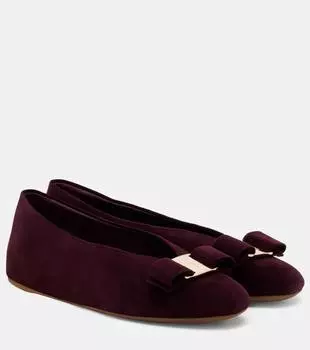Ванна замшевые балетки Ferragamo, Oxblood