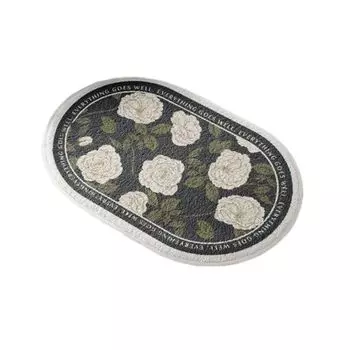 Ванная комната Trmate Яркий узор в виде листьев Цветочный принт Хорошее поглощение влаги Без запаха Украшение Моющийся ковер для гостиной Спальня Домашние вещи-D Stuttg, мультиколор