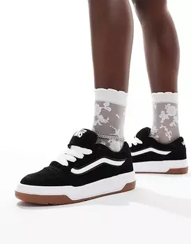 Vans – Hylane – Прочные черно-белые замшевые кроссовки на резиновой подошве