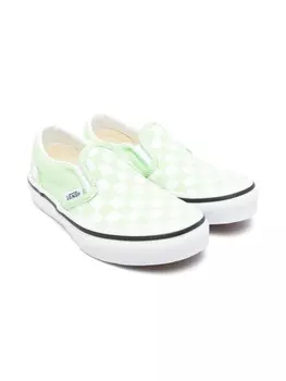 Vans Kids кеды Checkerboard, зеленый