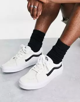 Vans - SK8-Low - Белые низкие кеды с черной полосой по бокам