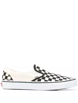 Vans слипоны в клетку, белый
