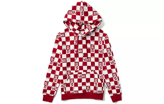 Vans Толстовка унисекс красная белые шахматная