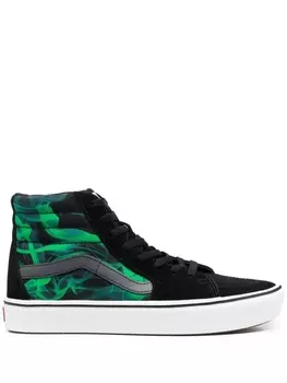 Vans высокие кеды с принтом, черный
