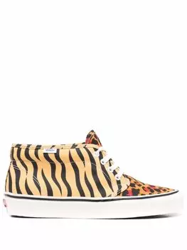 Vans высокие кеды с узором, оранжевый