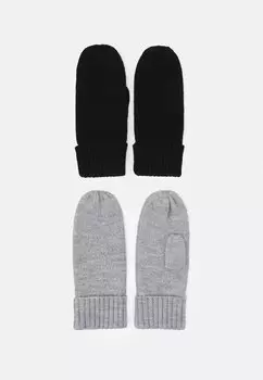 Варежки 2 ПАКЕТА Anna Field, черный/серый