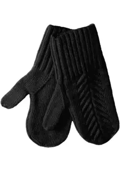 Варежки Capelli New York с широкими ребристыми манжетами, черный
