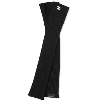 Варежки Courrges Ac Rib Knit Wool, черный