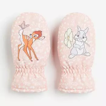 Варежки H&M Disney Bambi Water-repellent Padded, светло-розовый