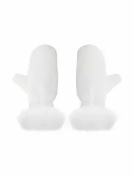 Варежки из эко-меха Yves Salomon, белый