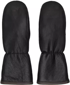 Варежки из черной кудрявого мериноса Yves Salomon