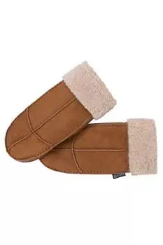 Варежки из овчины с манжетой Nordvek, коричневый