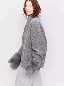 Варежки из овчины тоскана Raey, серый