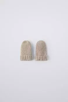 Варежки однослойной вязки ZARA, песочный