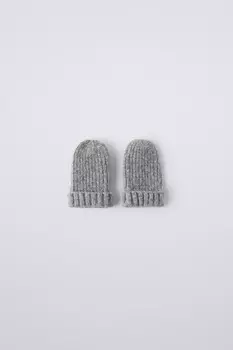 Варежки однослойной вязки ZARA, серый