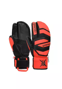 Варежки Reusch 3 Finger Worldcup Warrior Lobster, цвет 7809 black/fluo red