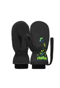 Варежки Reusch "Kids Mitten", с практичным ремешком на запястье, черный