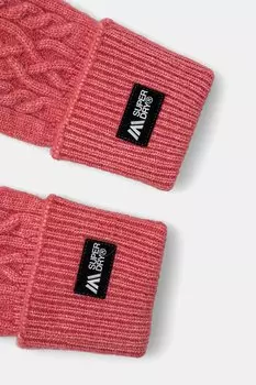 Варежки с добавлением шерсти Superdry, розовый