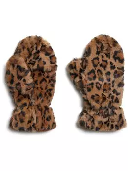 Варежки с искусственным мехом Apparis, коричневый