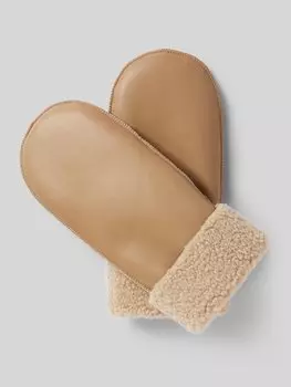 Варежки с отделкой из плюшевого меха модель «Аледо» OPUS, бежевый