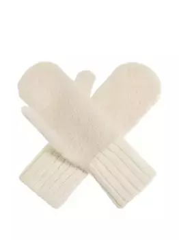 Варежки с ребристыми манжетами и логотипом Canada Goose, белый