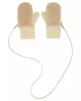 Варежки с ремешком Miu Miu, белый