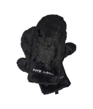 Варежки женские Tommy Jeans из искусственного меха, черный