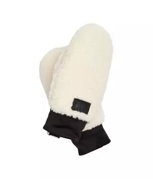 Варежки женские Ugg пуховые с добавлением кожи, белый