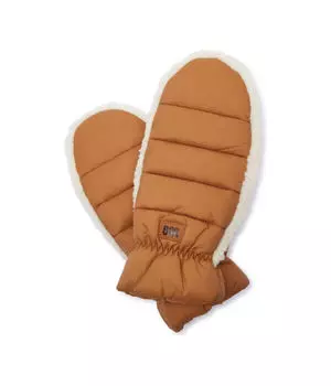 Варежки женские Ugg утепленные стеганые, коричневый