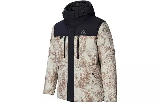 Variety Training Collection Пуховик мужской Средний Хаки / Базовый Черный Anta