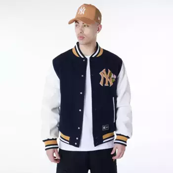 Varsity New York Yankees MLB Цветочная куртка новой эры New Era, тёмно-синий