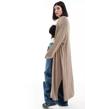 Ваш – Бежевый кардиган удлиненного кроя Yours