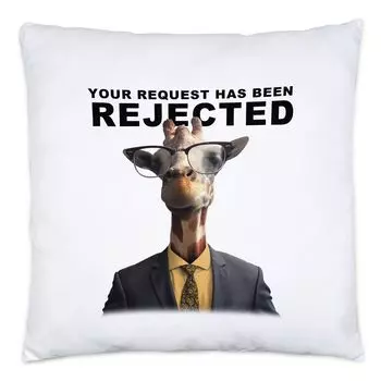 Ваш запрос отклонен. Подушка с наполнением офисной кружки. Официальный орган. Забавный юмористический жираф Hey!Print
